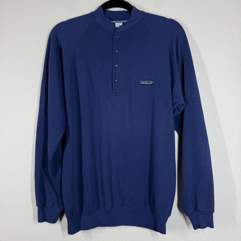Vintage 90s Patagonia Snap Pullover Sweatshirt Navy Blue Gorpcore Men’s Large